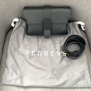 Senreve Aria Belt Bag in Charcoal Dolce Pebbled Leather